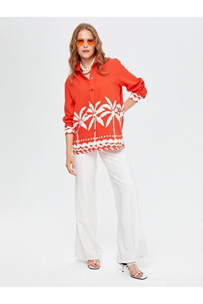 Faik Sönmez Γυναικεία φούστα Resort με μονόχρωμο μοτίβο παλάμης