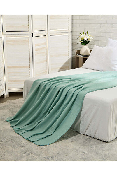 REDTAG Teal Plain Fleece Blanket (Single Size)