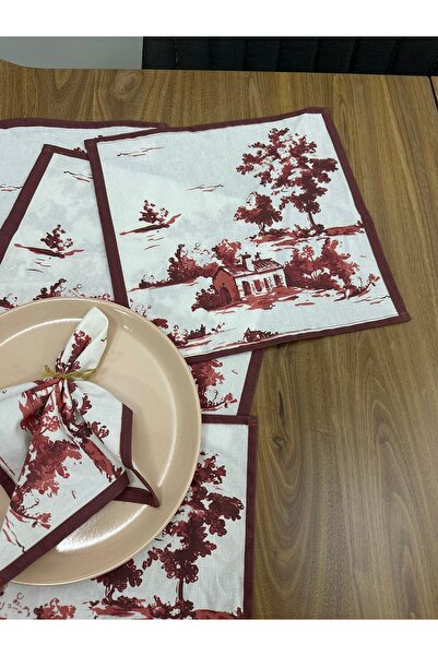 Elvya Toile De Jouy Monet American Service Set of 6 |   35X45 cm |   100% Cotton Digital Printed |   Country Style