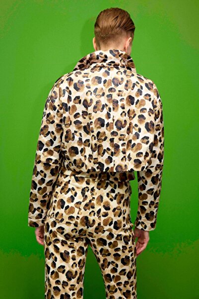 Berr-ın Прямі штани з візерунком, кавові