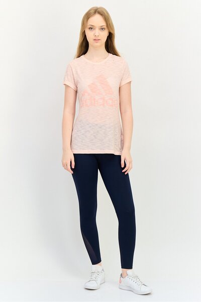 adidas Women Sportswear Fit Short Sleeve Training Top, Light Pink