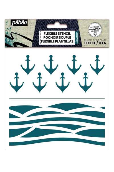 Pebeo 7A Flexible Marine Stencil – 15 × 15 cm, White