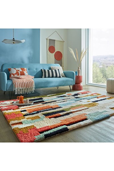 Talis Марокански килим Zagora Geo Shaggy Multicolor 200X290 см, Flair Rugs