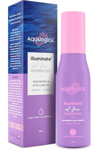 AQUALOGICA Lightweight Face Moisturizer - Hyaluronic Acid & Alpha Arbutin, Oi...