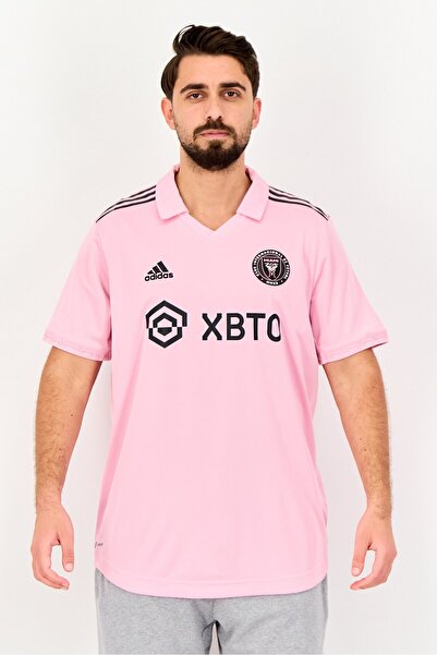 adidas Men Sportswear Fit Short Sleeve Soccer Jersey, Pink