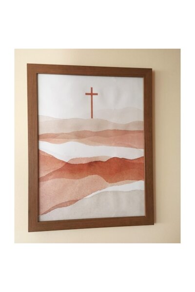 OEM Χριστιανική εικονογράφηση: Ο Σταυρός του Γολγοθά 45 x 35 εκ. (δρυς)