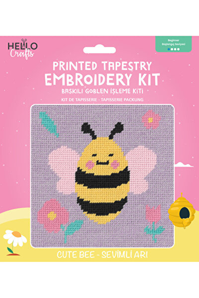 Hello Baskılı Goblen İşleme Kiti 15*15 cm HCx509
