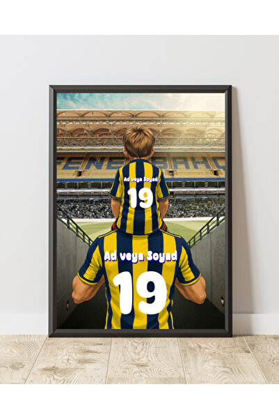 ABENOVA Fenerbahçe Baba Oğul Konsept Kişiye Özel Çerçeveli Poster Tablo