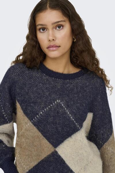 ONLY Onlnoeme Life La Jq O-Neck Nca Knt Жіночий візерунковий вовняний светр