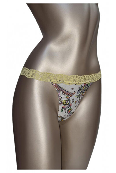Ioana boutique White-yellow tanga panties