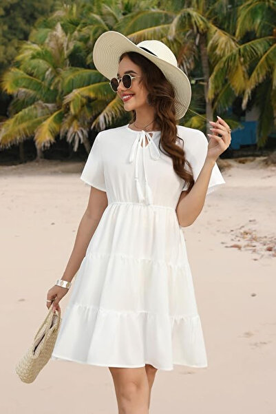 OEM Women's casual dress above the knee, white S