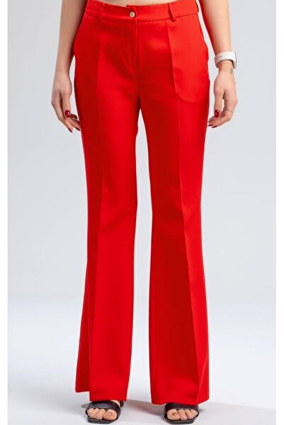 AKŞEN GİYİM Women's Double Crepe Fabric Transitional Two Pockets İ Flared Ant...