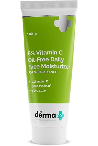 The Derma Co مرطب يومي للوجه خالي من الزيوت وغني بفيتامين سي بنسبة 5%، 100 غرام