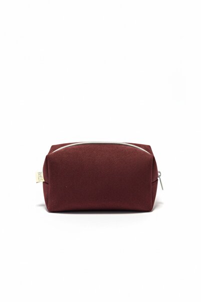 BAHELS Burgundy Suede Makeup Bag