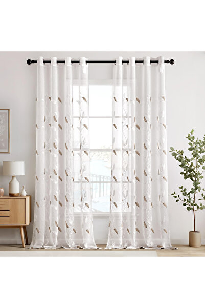 OEM Transparent curtains, with metal mesh 140X225cm (heightxlength), White, 2 pieces
