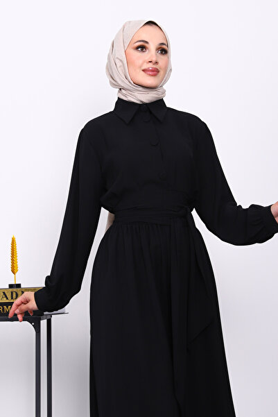 İmajButik Black Elastic Waist Jumpsuit