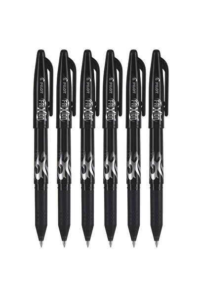 Pilot Frixion Ball Erasable Gel Pens – 0.7 mm, Black Ink, Pack of 6 (BC31582)