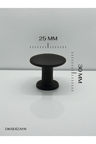 DKSDİZAYN Black Flat Button - 1St. Grade Metal - Furniture Drawer Kitchen Cabinet Handle Knob