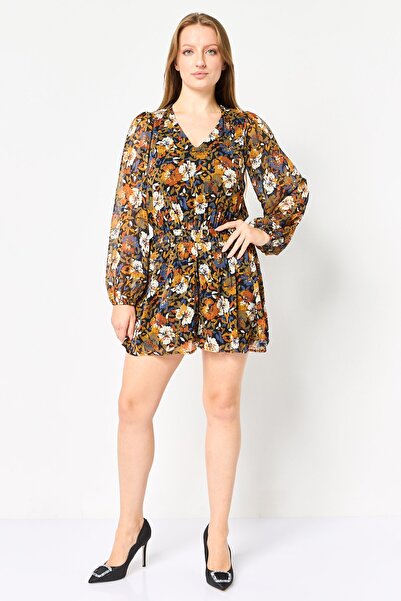 Sadie & Sage Women Floral Print Long Sleeve Playsuit, Multicolor