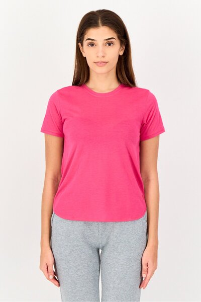 adidas Women Sportswear Fit Short Sleeve Training T-Shirt, Dark Pink