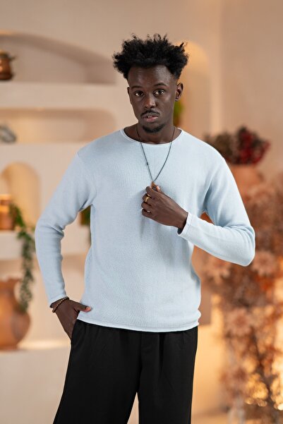 AKÇAYLAR Regular Fit Stretch Fabric Self Striped Transitional Sports Sweater