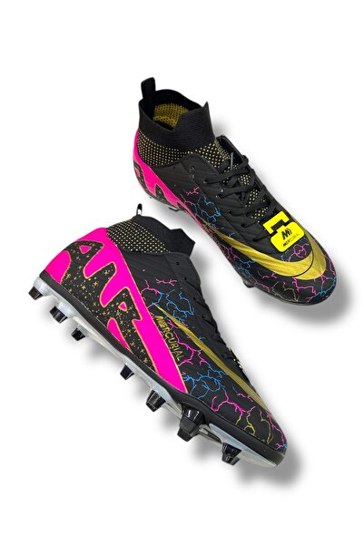 Güneş Mercurıal Unısex Çoraplı Krampon Siyah Fuşya Desenli