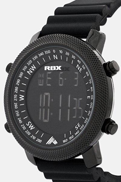 RBX Men P4396-24124134 Silicon Strap Digital LCD Display Watch 40 mm, Black