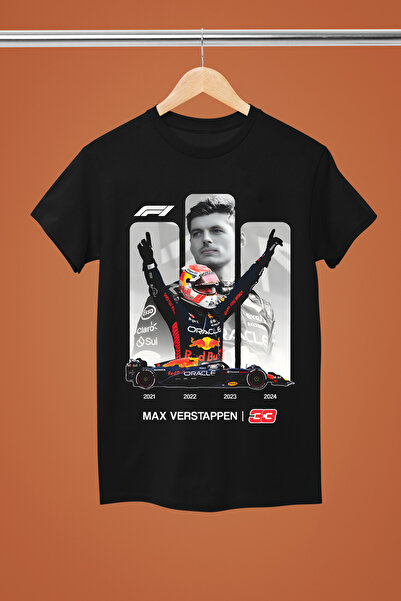 MAGORS تيشيرت F1 من القطن المطبوع بأكمام قصيرة وقصة عادية من ماكس فيرستابن