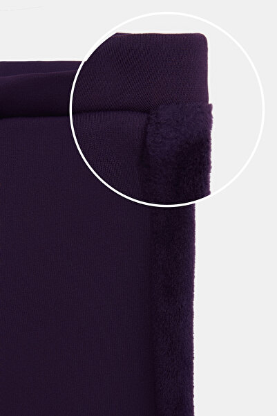 LOVETTI Purple Girl's Extra Thick Winter Tights with Plush Side Panels and Furry Inside