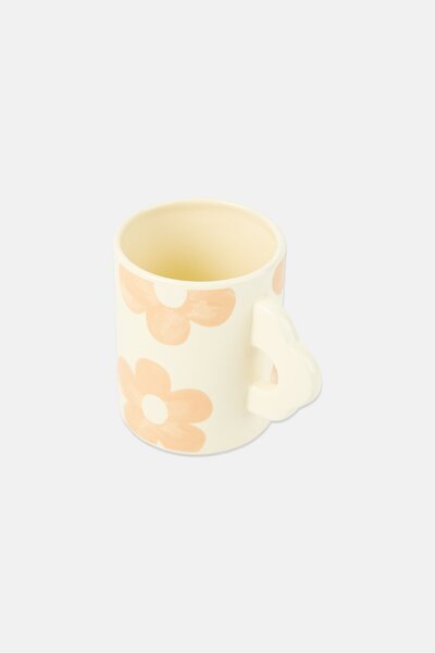 Muy Mucho Floral Print Ceramic Mug 450 ml, White
