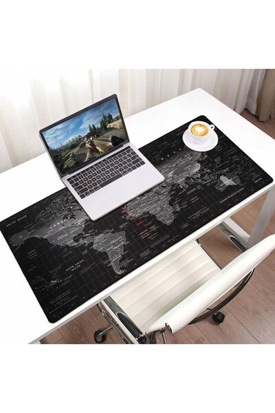 OEM Επαγγελματικό Mousepad για Gaming - Παγκόσμιος Χάρτης, 90 x 40 cm, Μαύρο