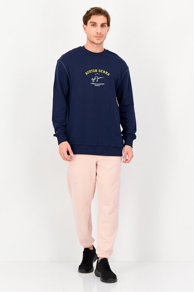 Puma X Senna Men Sportswear Fit Long Sleeve outdoor Sweatshirt, Navy