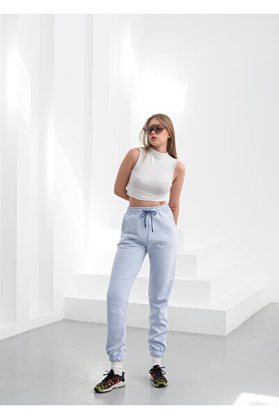 OUZ Fashion Jogger Pants 3 Thread Fleece-Lined Leg Elasticated Sweatpants