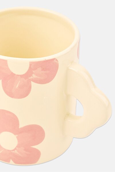Muy Mucho Floral Print Ceramic Mug 450 ml, White