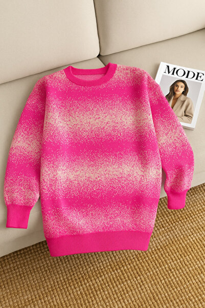 FEMELLE Women's Pink Standard Size Oversize Knitwear Sweater