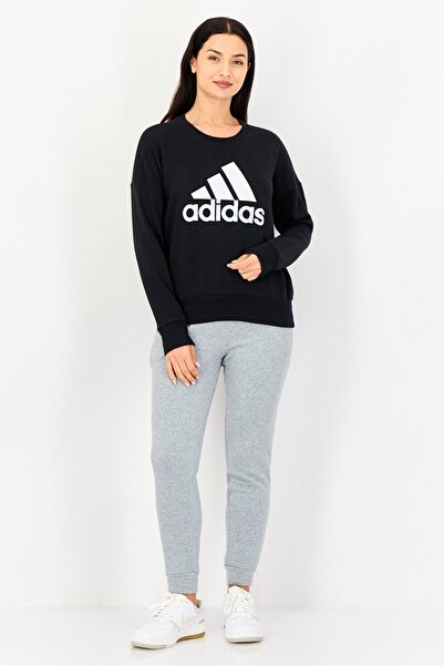adidas Women Sportswear Fit Brand Logo Training Sweatshirt, Black
