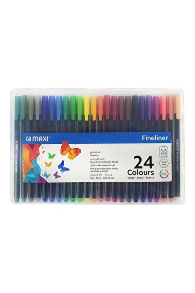 MAXİ Fineliner Pen Set – 24 Vibrant Colours – Multicolour