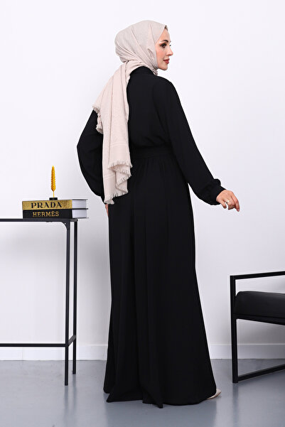 İmajButik Black Elastic Waist Jumpsuit