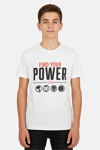 Marvel Kids Boy Short Sleeve Graphic Print T-Shirt, White