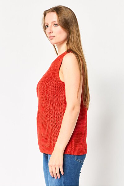 Philosophy Women Crew Neck Sleeveless Crochet Tank Top, Orange