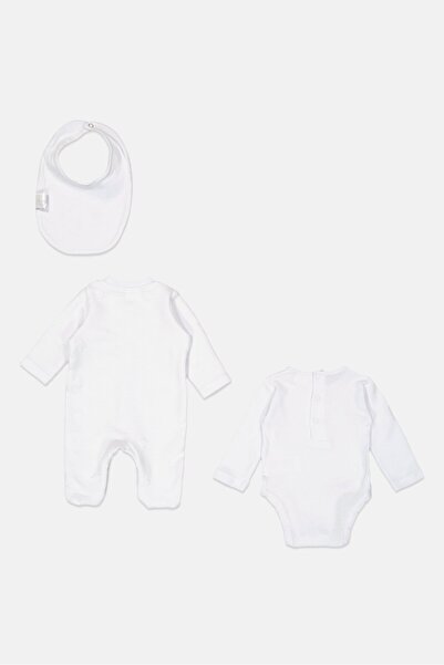 Rock A Bye Baby Boutique Toddlers Boy 3 Pieces Long Sleeve Bodysuit Romper Set, Pale Blue