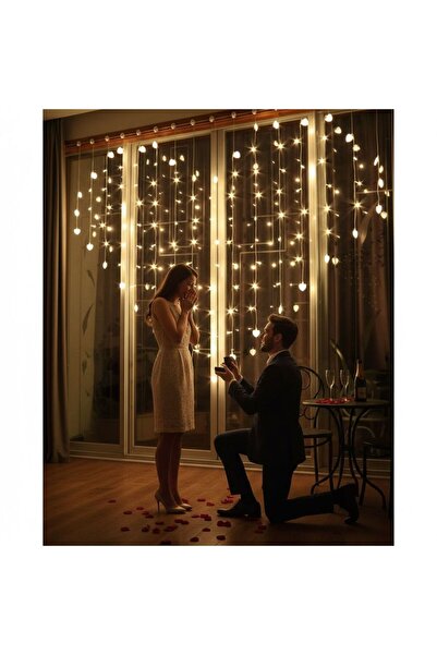 Partini Renklendir Ledli Kalp Perde Evlilik Teklifi, Yıl Dönümü, Özel Gün, De...