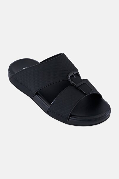 Algspar Men Slip On Arabic Sandals, Black