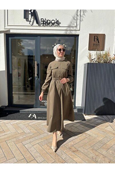 Miori TD4683 Γυναικείο Φόρεμα Lona Χακί Πράσινο