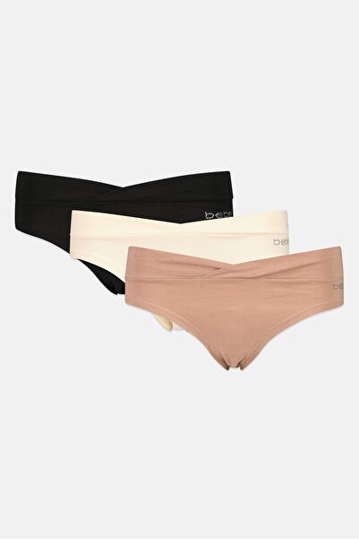 Bebe ملابس داخلية نسائية منخفضة الارتفاع بشعار العلامة التجارية، 3 قطع، متعدد...