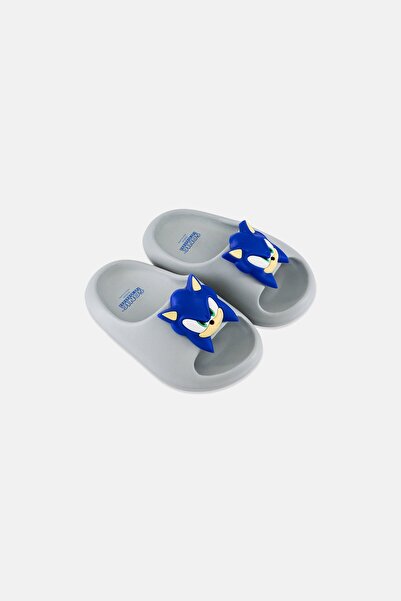 Sonic Kids Boy The Hedgehog Slip On Slides, Light Grey