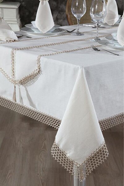 Çeyiz Diyarı Simay Tablecloth 26 Pieces Beige
