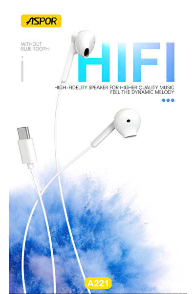 Aspor A221 wired headphones with HiFi sound and USB-C port