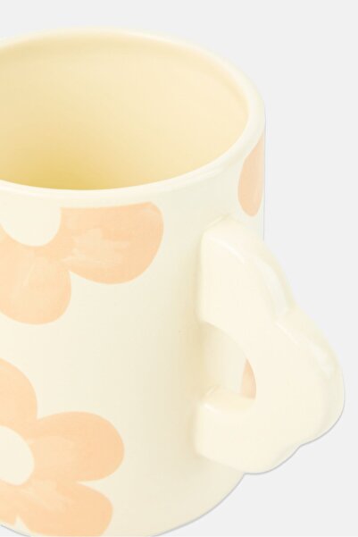 Muy Mucho Floral Print Ceramic Mug 450 ml, White