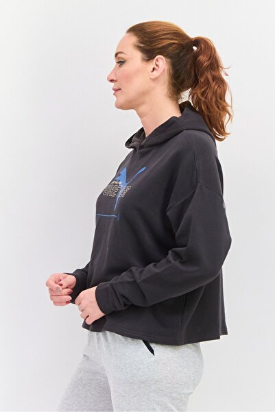 Puma Women Relaxed Fit Brand Logo Training Hoodies, Black